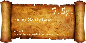 Turay Szalviusz névjegykártya